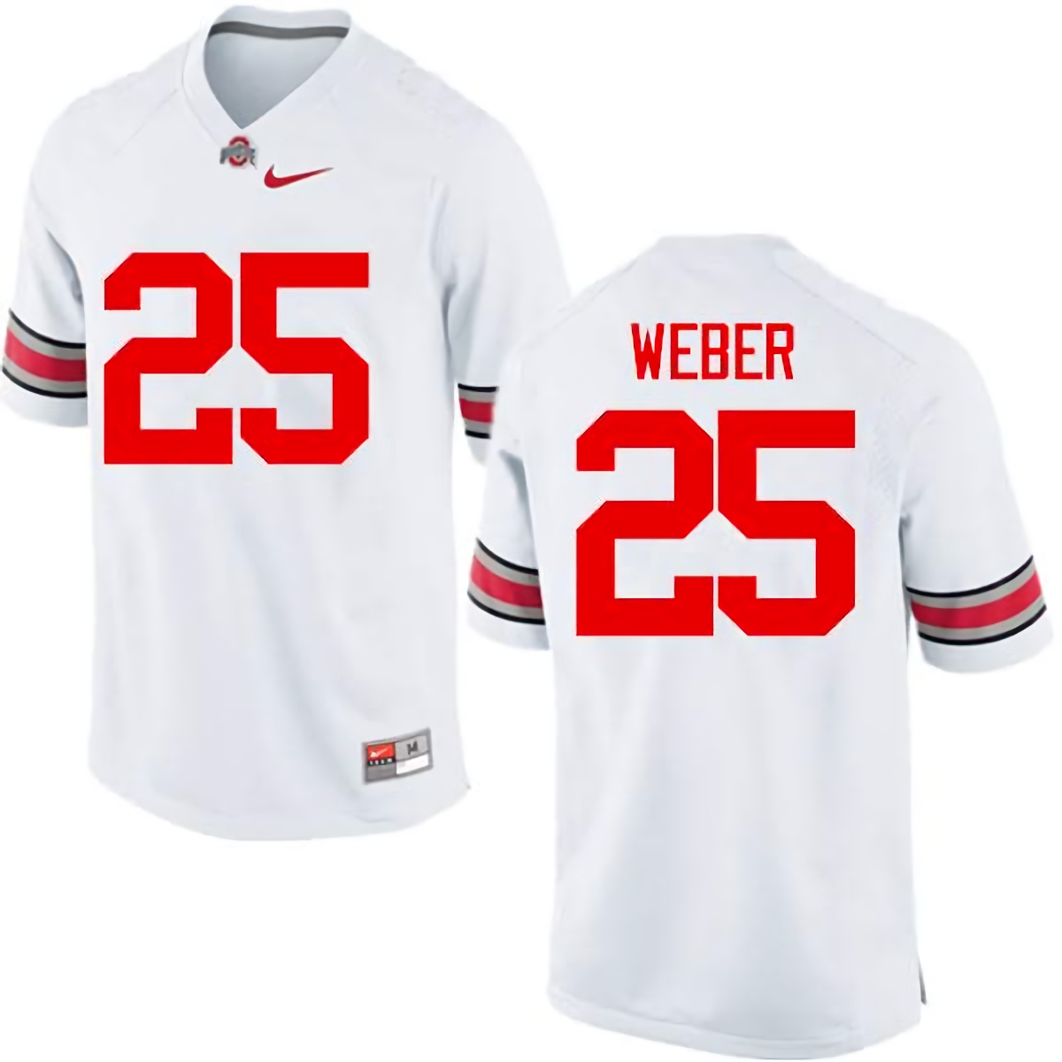 Mike Weber Ohio State Buckeyes Men's NCAA #25 Nike White College Stitched Football Jersey HXQ5756VO